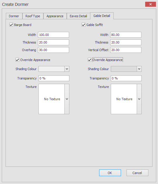 Create roof dormer gable detail checked