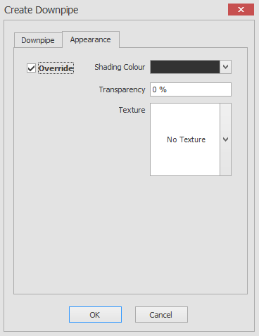 Create downpipe appearance checked