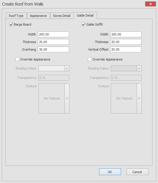 Create roof from walls gable detail