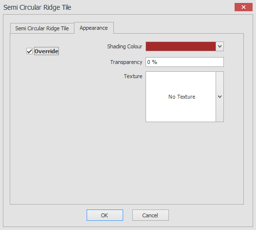 Create bay window roof appearance checked dialog